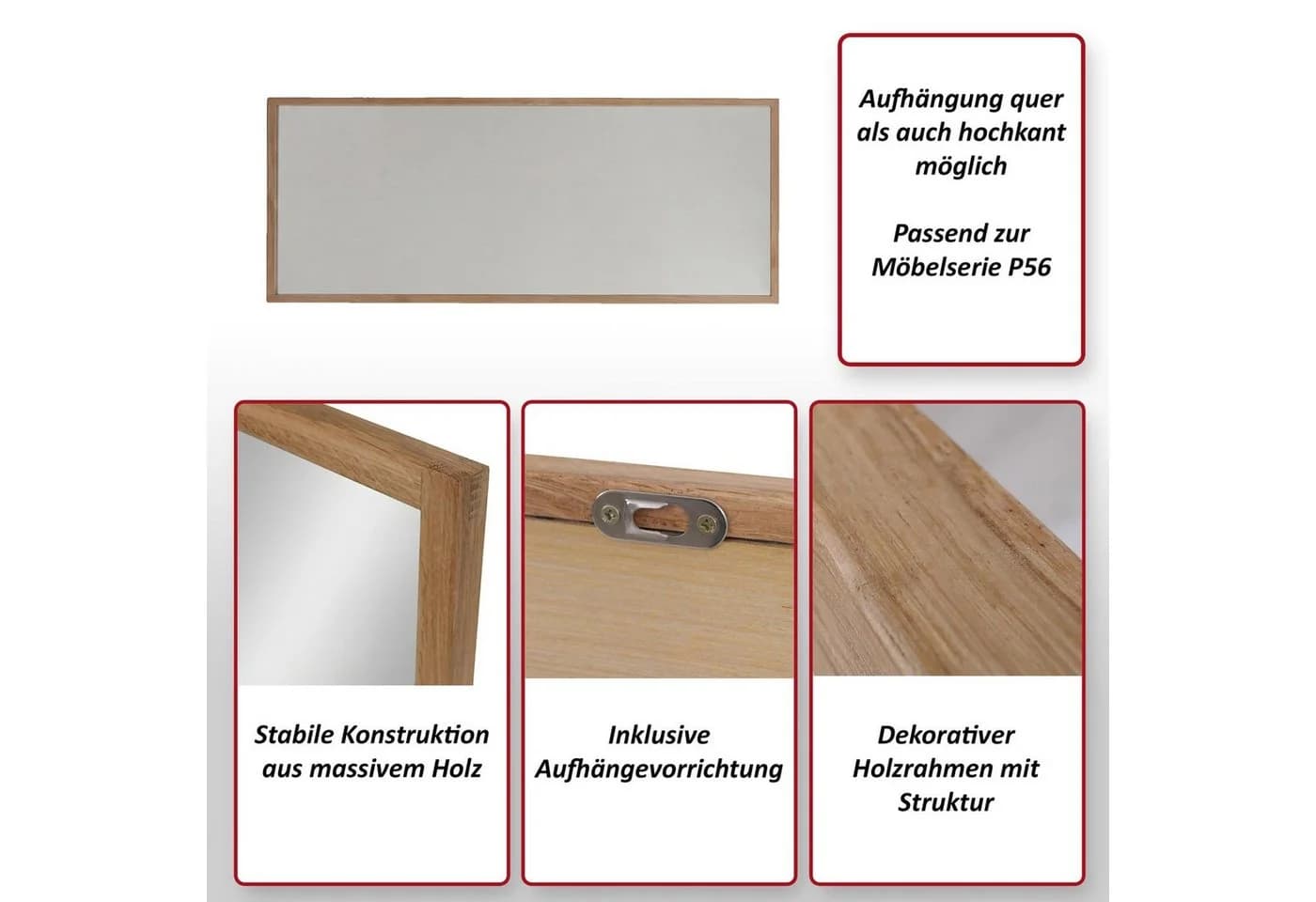 Dekorativer Wandspiegel aus Holz - Bild 4