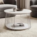 MCA Couchtisch MCW-P60 Beistelltisch Kaffeetisch Loungetisch Metall MDF rund Bild 1