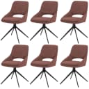 MCW 6er-Set Esszimmerstuhl Braun Stoff Boucle Auto-Return Bild 2