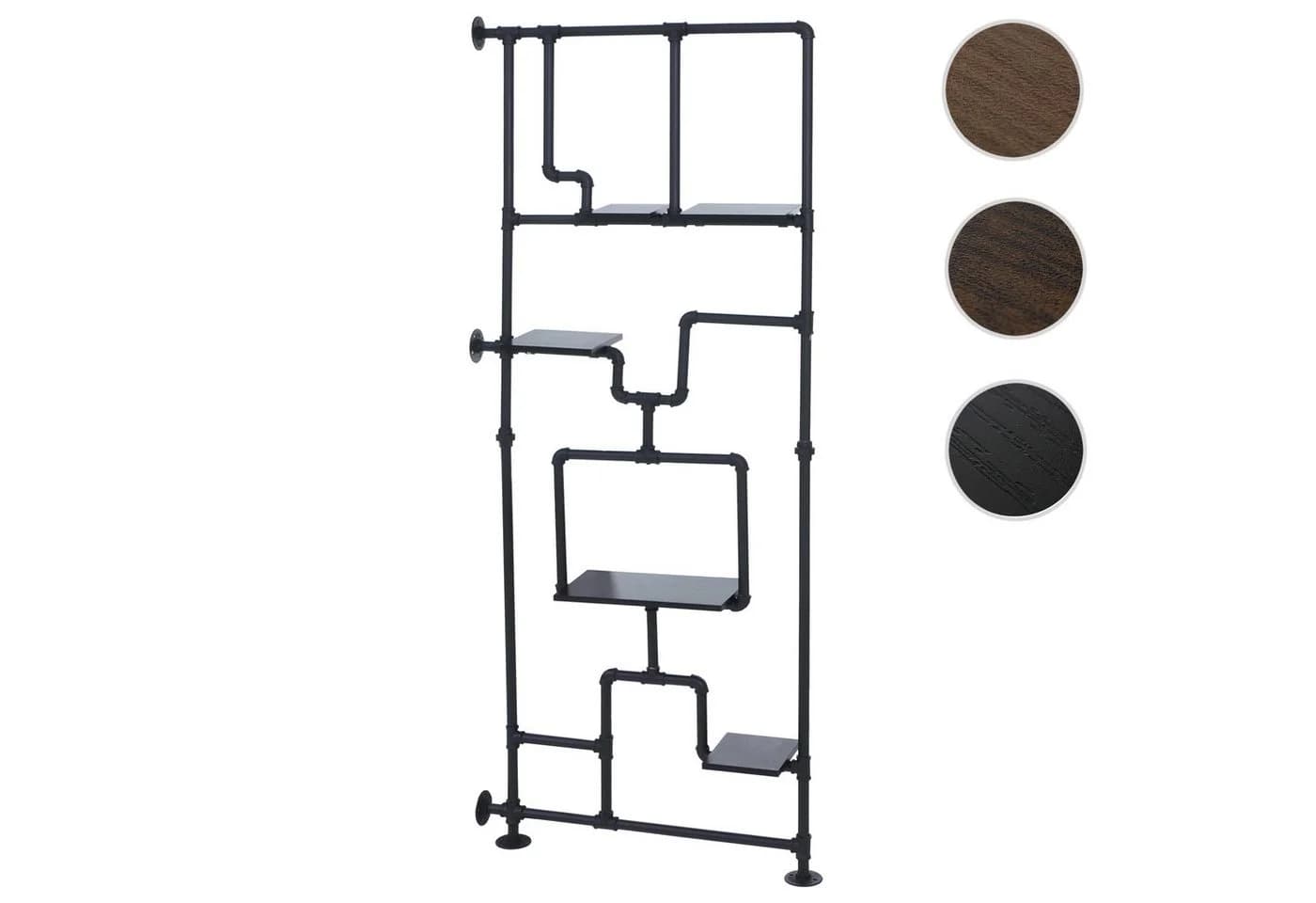 Raumteiler mit Regal MCW-P10 Industrial Metall Melamin schwarz - Bild 4