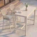 MCW Bartisch Set mit 2x Barhocker Outdoor Seilgeflecht creme Bild 1