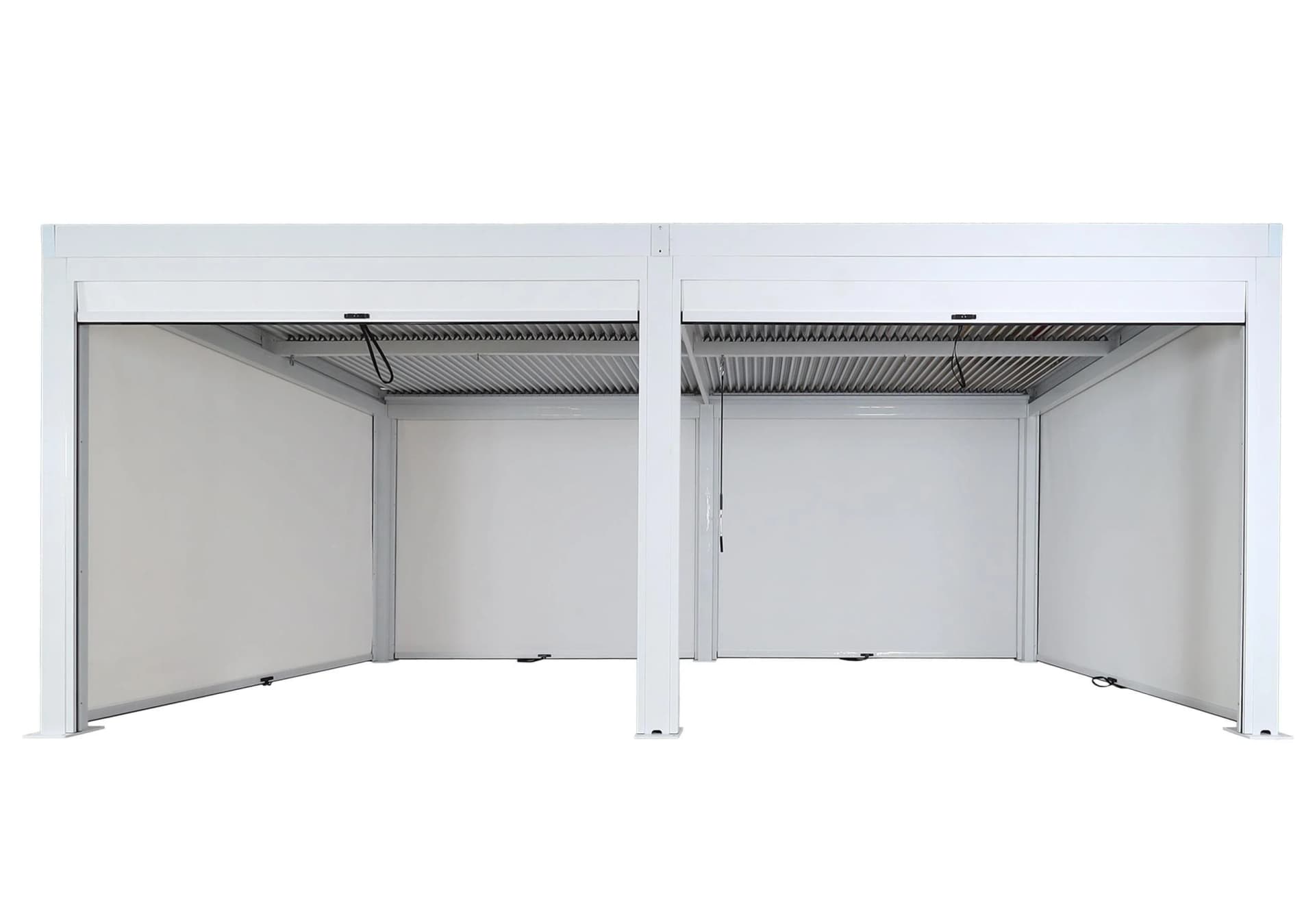 MCW Pergola 3x6m Weiß mit Lamellen, Rollo & 6 Seitenwänden - Bild 2