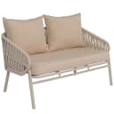 Aluminium Gartenbank MCW-P90 Outdoor Seilgeflecht Creme Bild 2