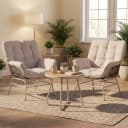 MCW Loungesessel Relaxstuhl Stoff Poly-Rattan Metall Bild 1