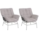 MCW Loungesessel Relaxstuhl Stoff Poly-Rattan Metall Bild 2