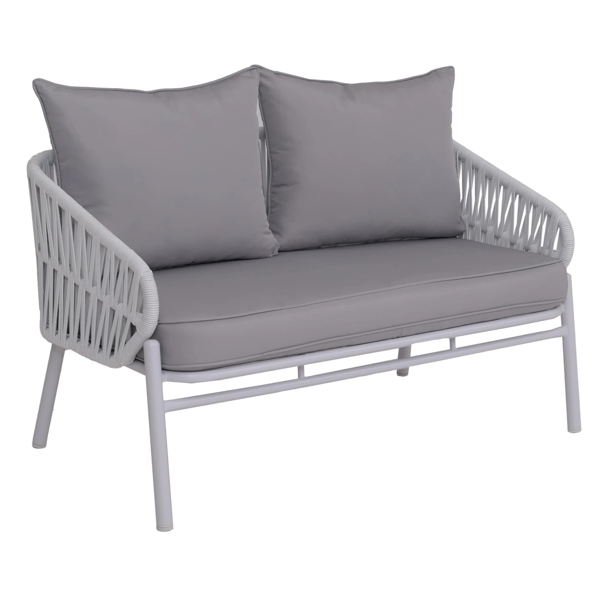 Aluminium Gartenbank MCW-P90 Outdoor Sitzbank hellgrau - Bild 2