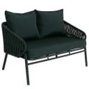 Aluminium Gartenbank MCW-P90 Outdoor Sitzbank Seilgeflecht Grün Bild 2