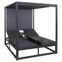 Alu Lounge-Gartenliege MCW-P81 Sonnenliege 196x165x196cm Dunkelgrau Bild 2