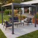 Pergola MCW-P65 Terrassenüberdachung Gartenpavillon 3x3m Anthrazit Bild 1
