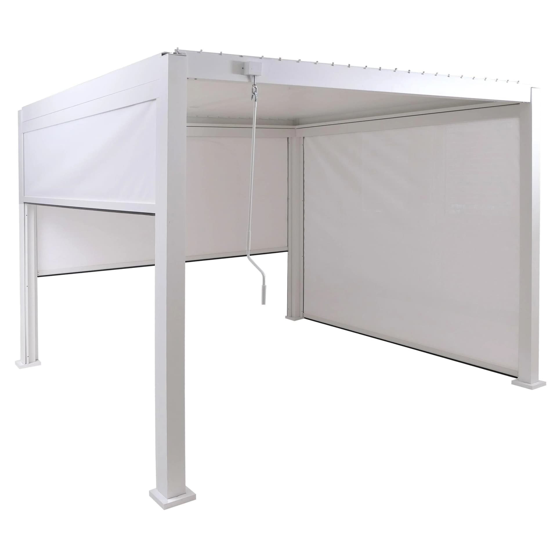 MCW Pergola 3x3m mit 3x Seitenwand und Rollo weiß - Bild 2