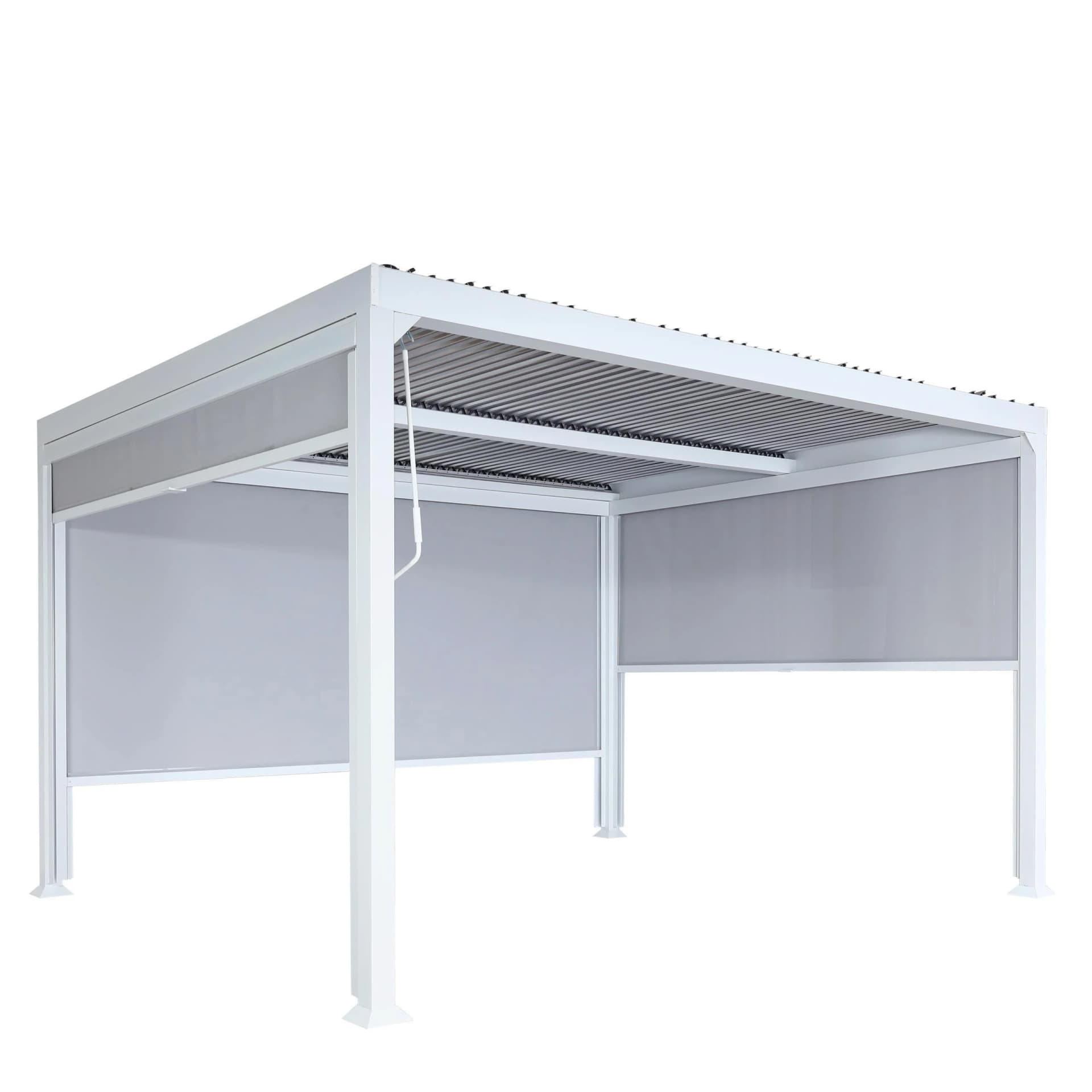 Alu Pergola MCW-L41 Lamellen-Pavillon 3x Seitenwand Weiß - Bild 2