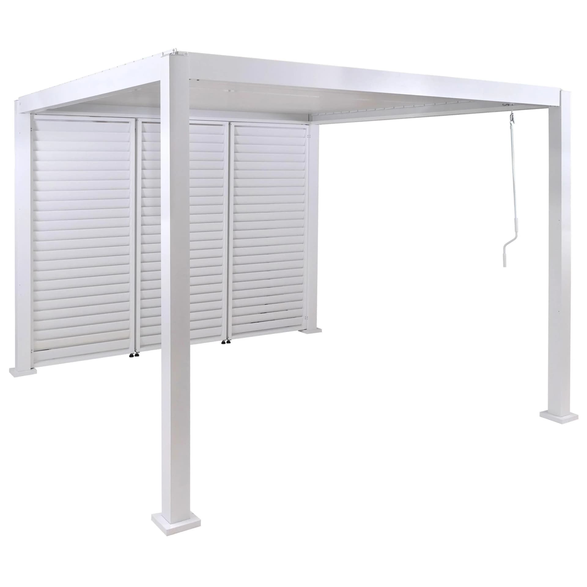 Pergola MCW-P65 Terrassenüberdachung Garten Lamellen-Pavillon 3x3m Weiß - Bild 2