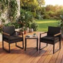 Poly-Rattan Garnitur MCW-P74 Garten Lounge-Set 2x Stuhl Tisch Akazie Holz Stoff Schwarz Bild 1