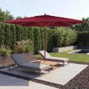 MCW Holz-Sonnenschirm 4x4m Eckig Bordeaux Polyester Bild 1
