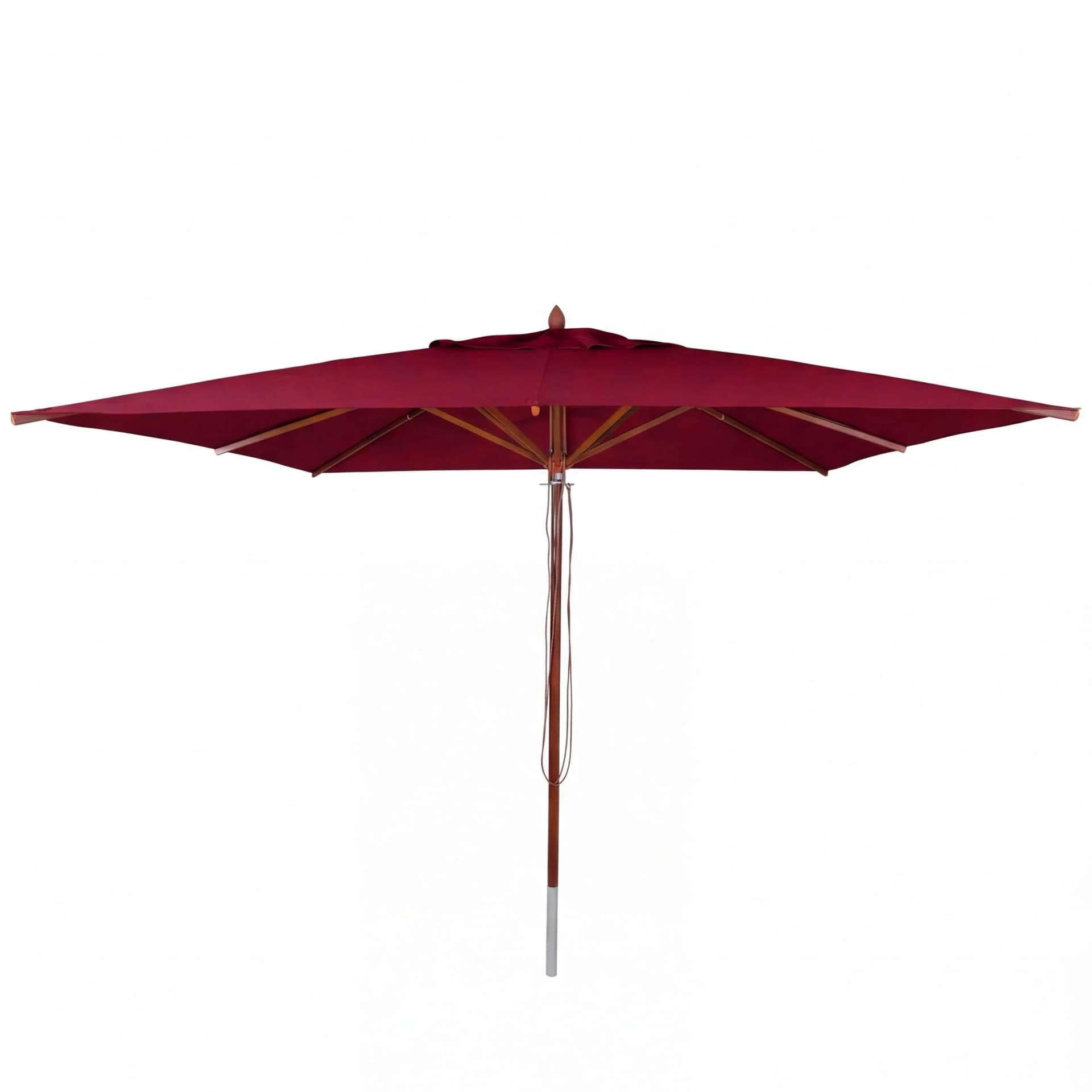 MCW Holz-Sonnenschirm 4x4m Eckig Bordeaux Polyester - Bild 2