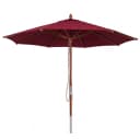 MCW Holz-Sonnenschirm 3m Rund Bordeaux Seilzug Bild 2