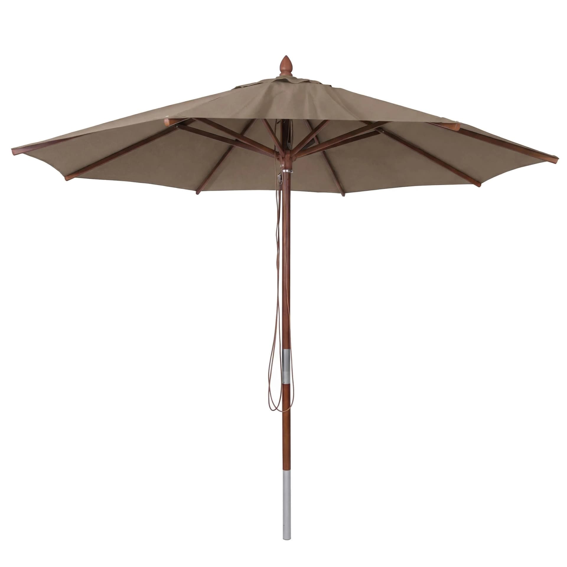 MCW Gastronomie Holz-Sonnenschirm Taupe Ø3m Seilzug - Bild 2
