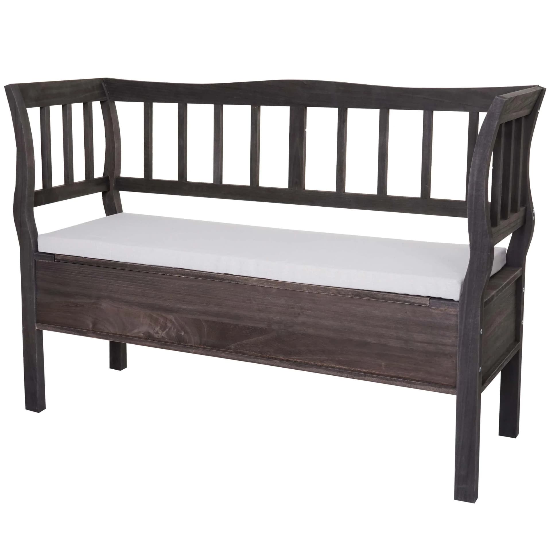 MCW Sitztruhe H207 Grau-Braun Shabby Stauraum mit Kissen - Bild 2