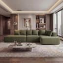 MCW Loungesofa MCW-Q28-r Grün Chenille Bezug Modular Bild 1