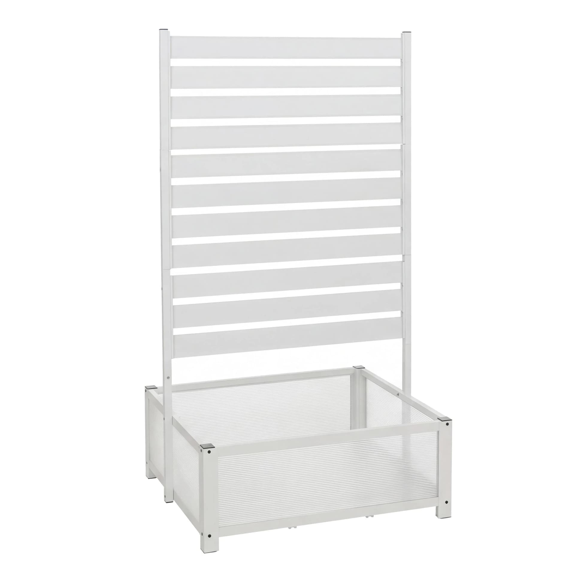 Aluminium Beetkasten mit Rankgitter Weiß - Bild 2