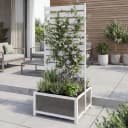 MCW Aluminium Beet mit Rankgitter, Blumenkasten Pflanzkübel Spalier weiß Bild 1