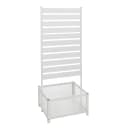 MCW Aluminium Beet mit Rankgitter, Blumenkasten Pflanzkübel Spalier weiß Bild 2