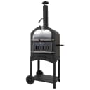 Holzkohlegrill MCW-N15 Pizzaofen Kaminofen Grillrost Holzkohlerost Pizzastein Stahl Schwarz Bild 2