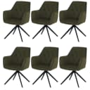 MCW 6er-Set Esszimmerstuhl MCW-L80 Grün mit Armlehne drehbar Bild 2