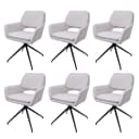 MCW 6er-Set Esszimmerstuhl MCW-N74, drehbar, Bouclé-Stoff, creme Bild 2