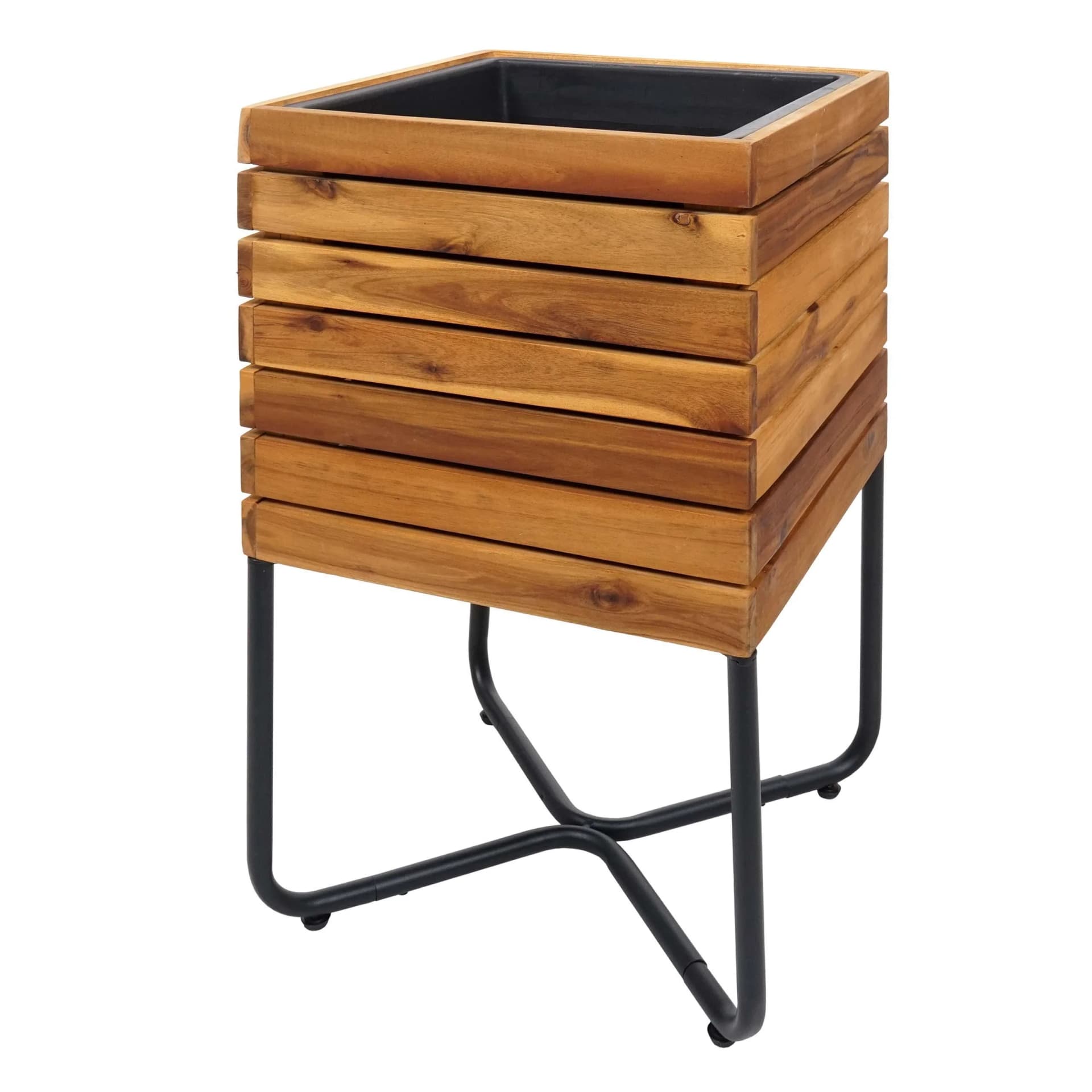 MCW Pflanzkasten Stahl Akazie Holz quadratisch Outdoor braun - Bild 2