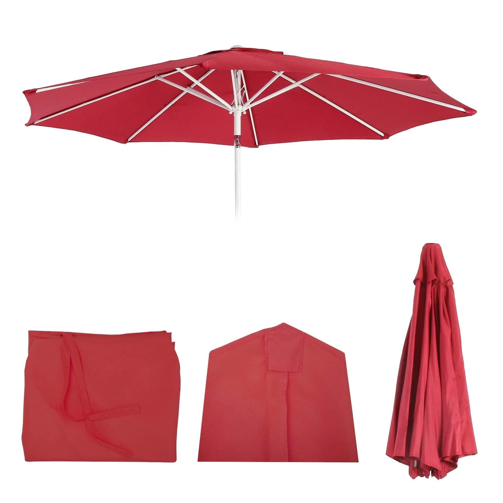 MCW Ersatz-Bezug für Sonnenschirm Asti Ø 3m Rot