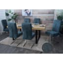 6er-Set Esszimmerstuhl MCW-G56 Freischwinger Chenille blau-grün Bild 1