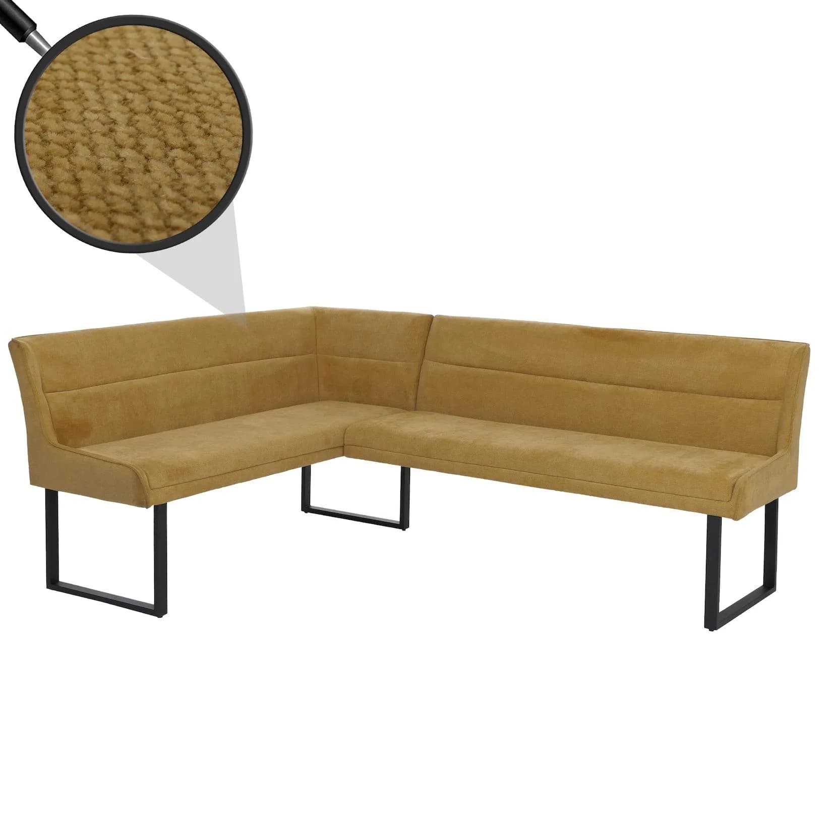 MCW Eckbank MCW-O81 Senfgelb Chenille Metall