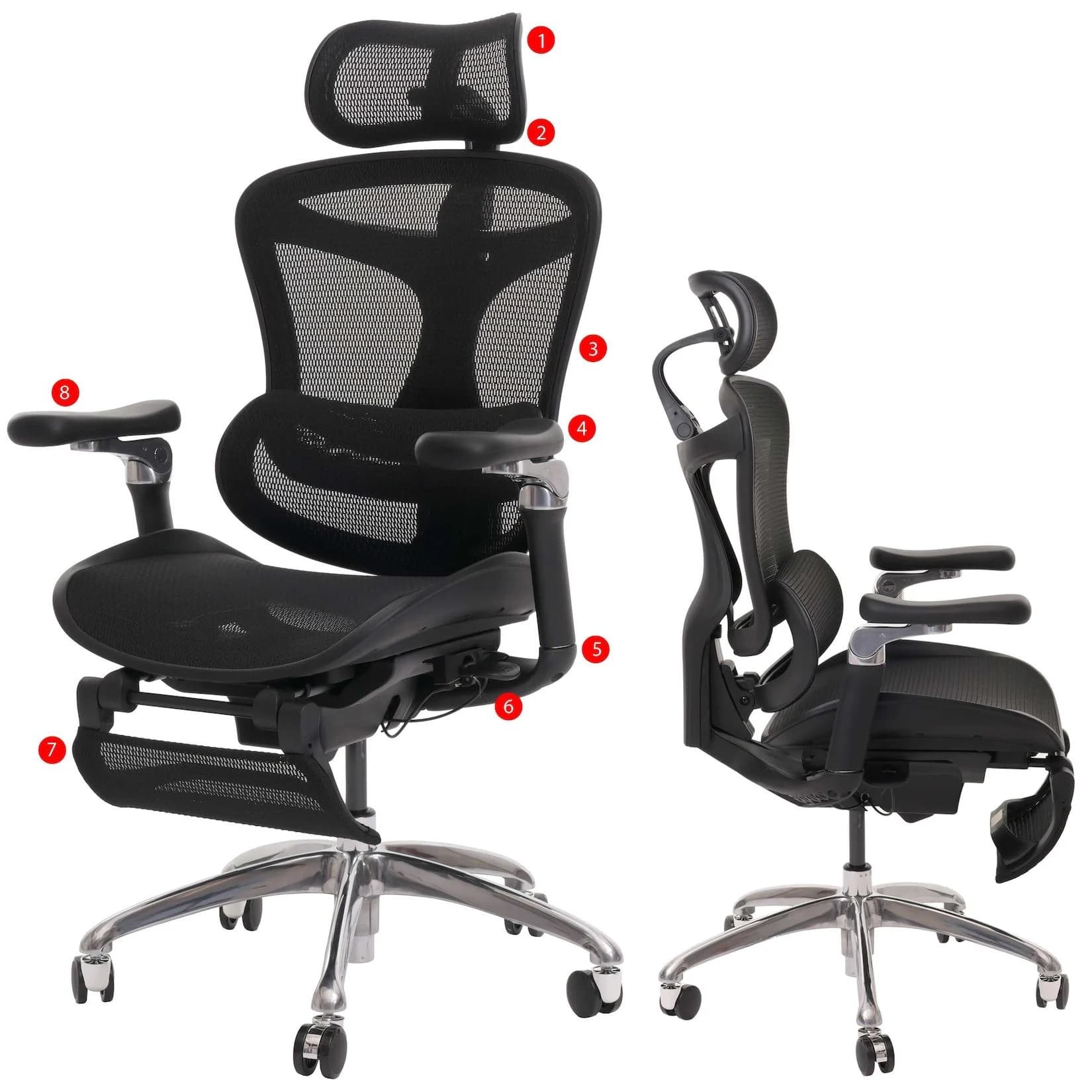 SIHOO Bürostuhl Ergonomisch mit Fußstütze und Lordosenstütze
