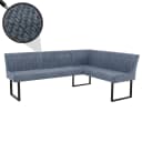 MCW Eckbank MCW-O82 Blau Chenille Metall Esszimmerbank Bild 2