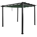 MCW Aluminium Pergola 3x3m Grün Schiebedach UV50+ Bild 2