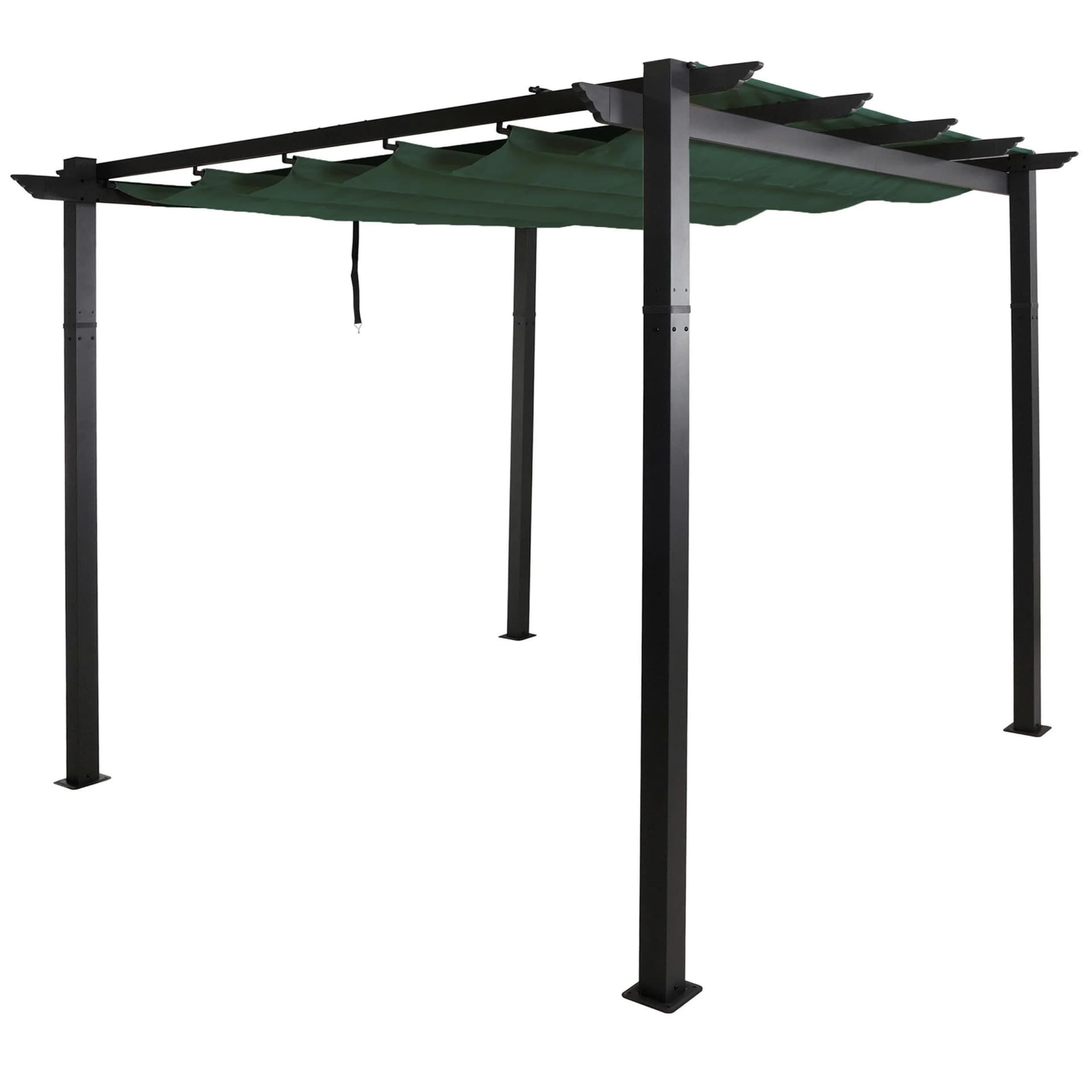 MCW Aluminium Pergola 3x3m Grün Schiebedach UV50+ - Bild 2
