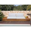 Garten-Garnitur MCW-L28 Lounge-Set Sitzgruppe Lounge-Sessel Sofa Spun Poly Akazie Holz MVG Polster Hellgrau Bild 1