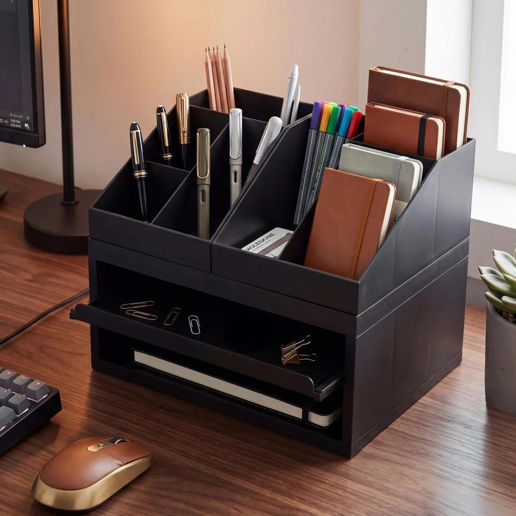 MCW Schreibtisch Organizer 3-teilig Schwarz