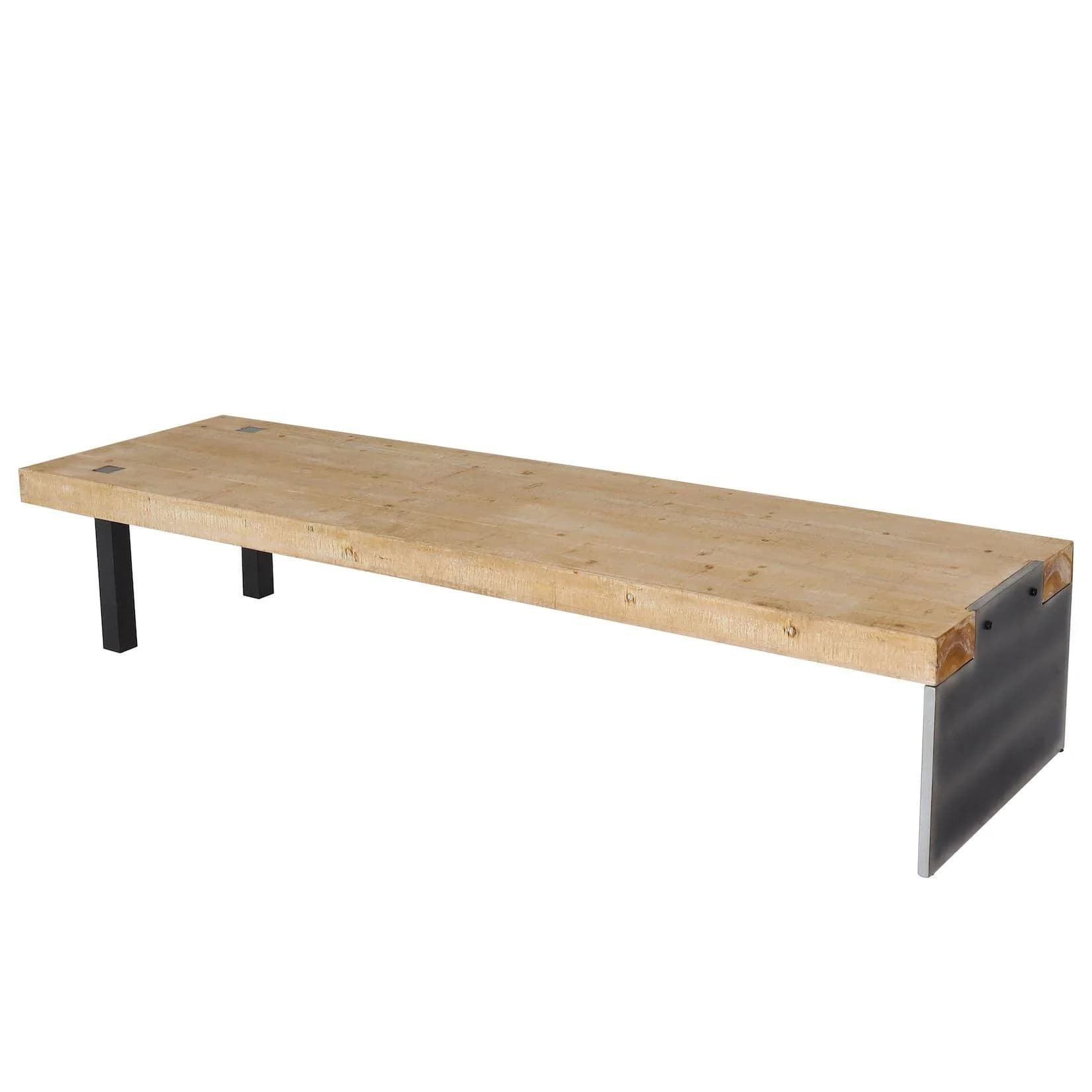 MCW Sitzbank Industrial Massivholz 200cm Natur Esszimmerbank