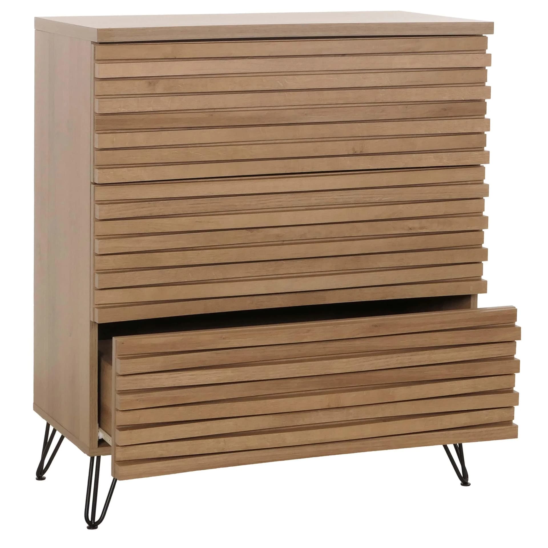MCW Kommode MCW-M49 Sideboard 3 Schubladen 3D-Design Natur - Bild 2