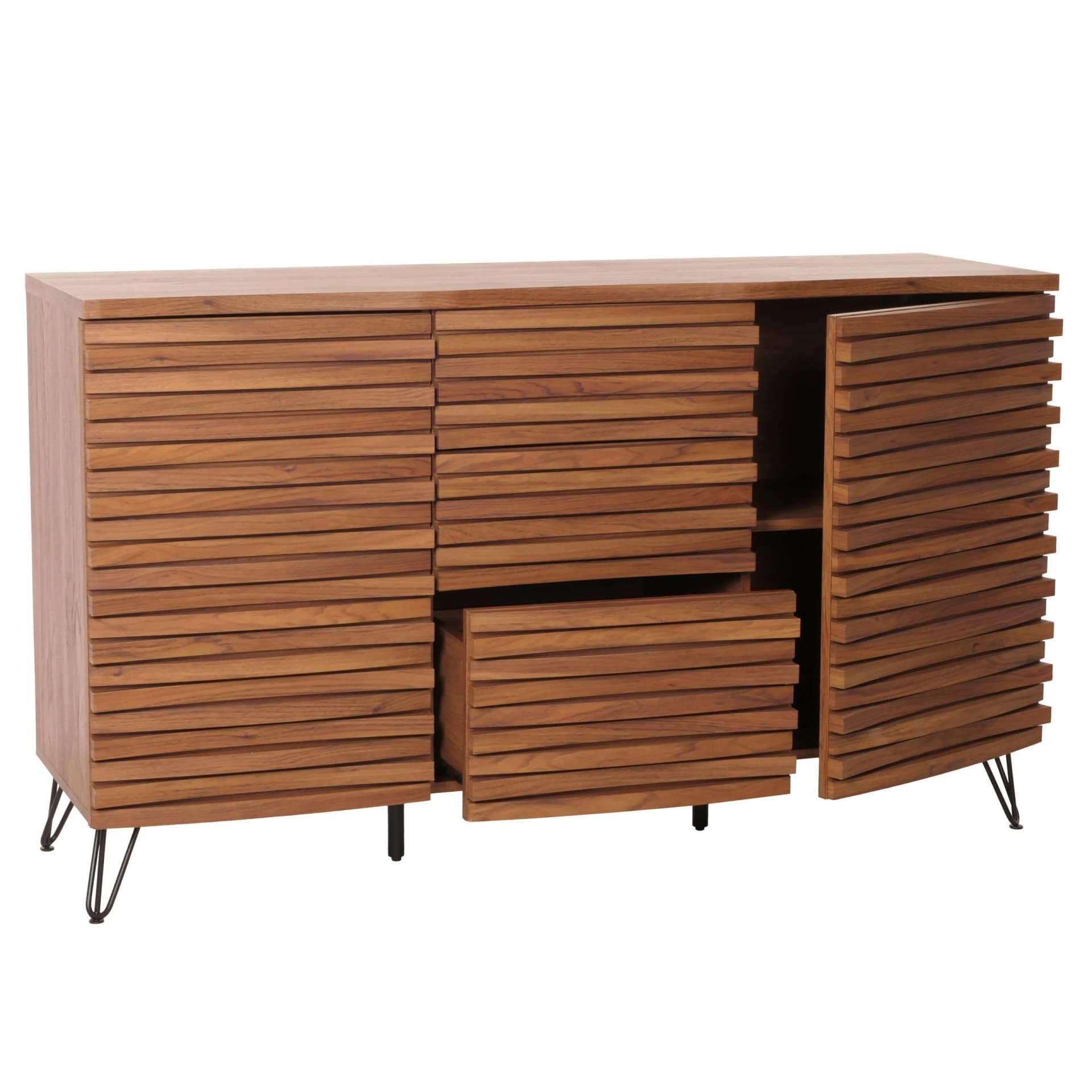 MCW Sideboard MCW-M49 mit 2 Türen und 3 Schubladen Walnuss-Optik - Bild 2