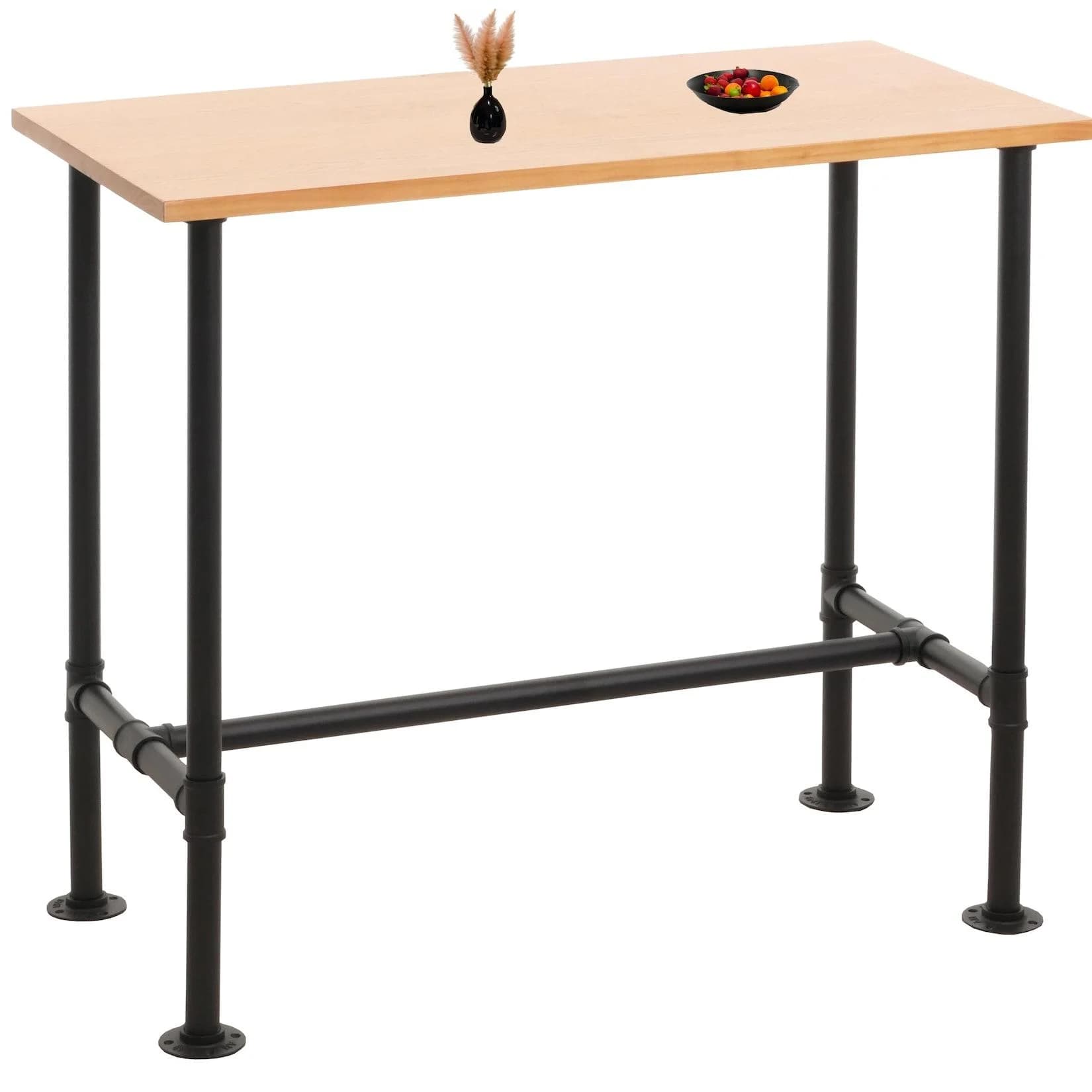 MCW Bartisch Industrial Metall Massivholz Kiefer Natur