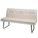 Sitzbank MCW-H70 Esszimmerbank Creme-beige Stoff Edelstahl Bild 1