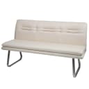 Sitzbank MCW-H70 Esszimmerbank Creme-beige Stoff Edelstahl Bild 2