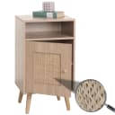 MCW Nachttisch MCW-M39 mit Kubu Rattan Tür Eiche-Optik Bild 1