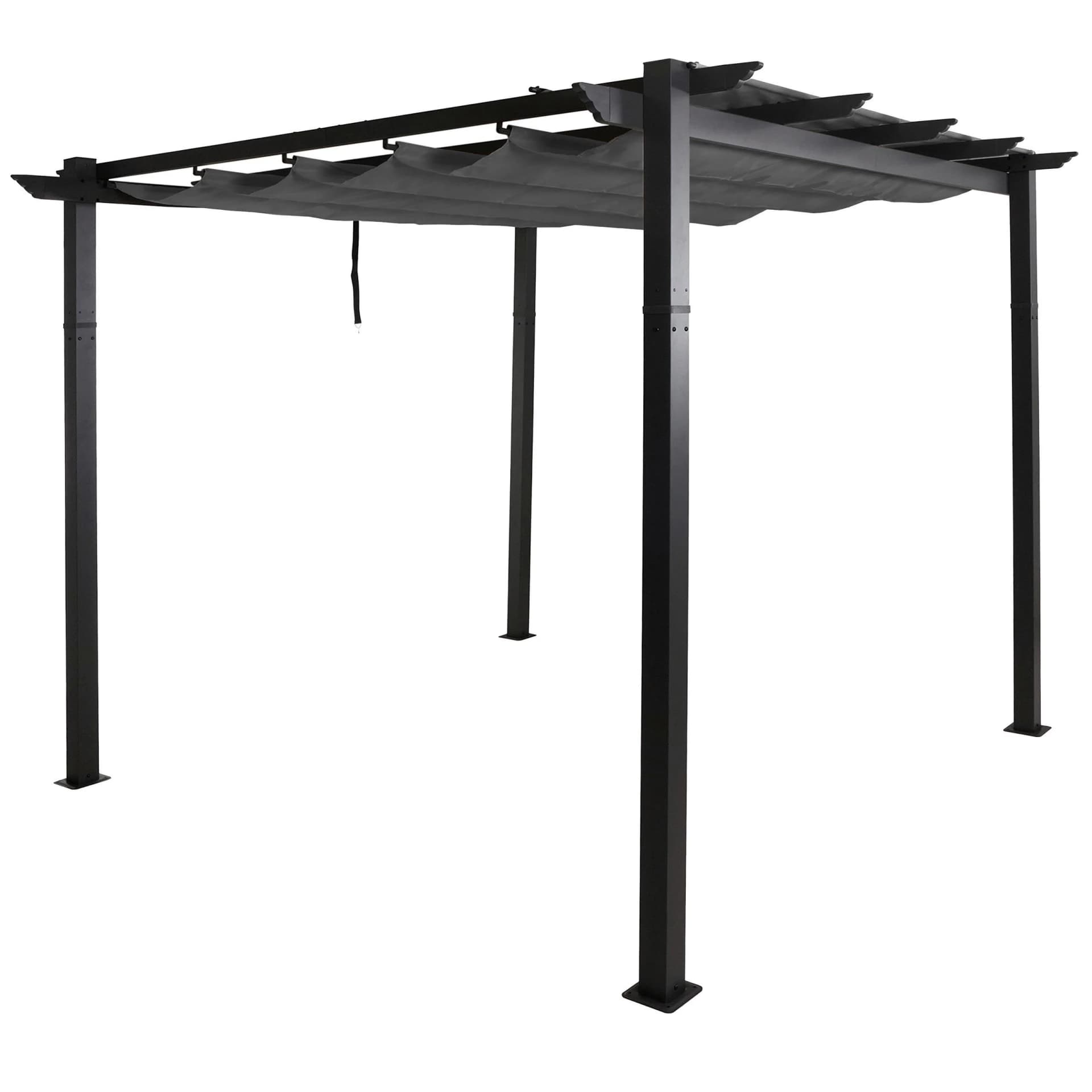 MCW Aluminium Pergola 3x3m Anthrazit Schiebedach UV50+ - Bild 2