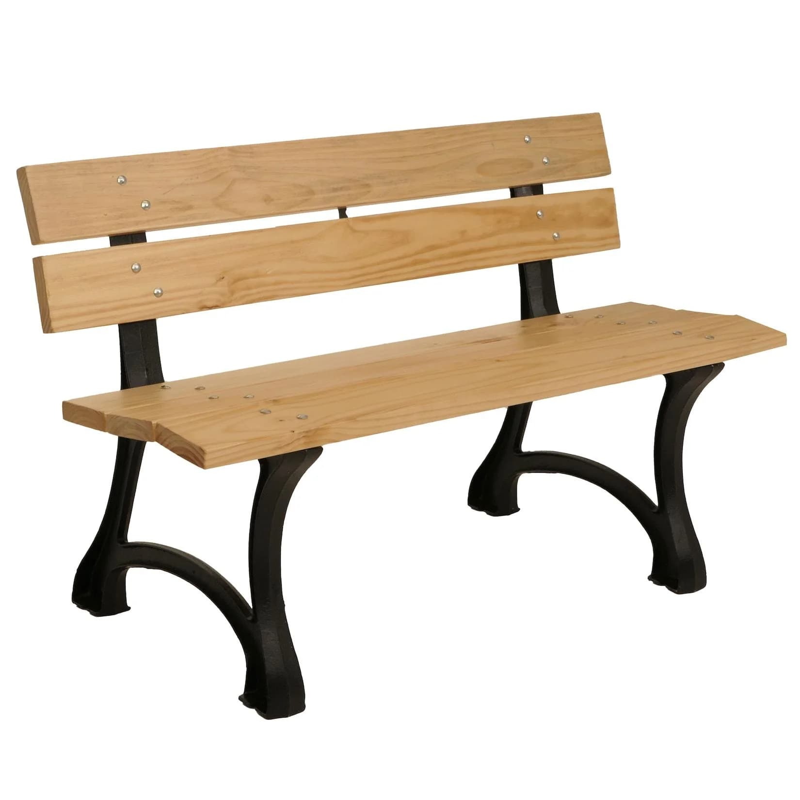 MCW Gartenbank 2-Sitzer Hellbraun Gusseisen Kiefernholz