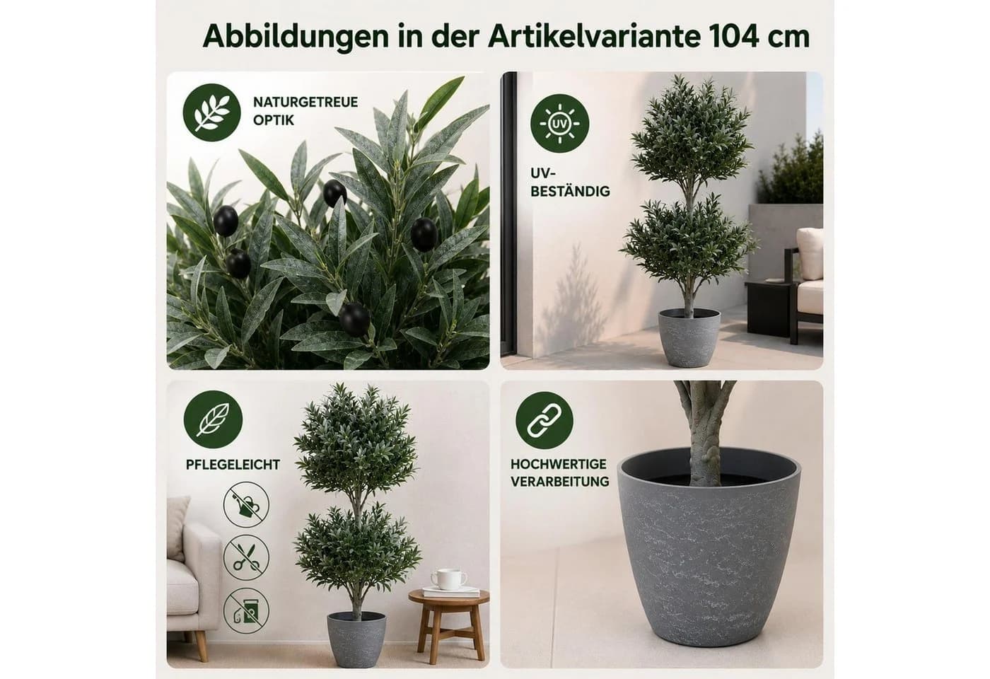 MCW Kunstbaum Olivenbaum Grün UV-beständig - Bild 3