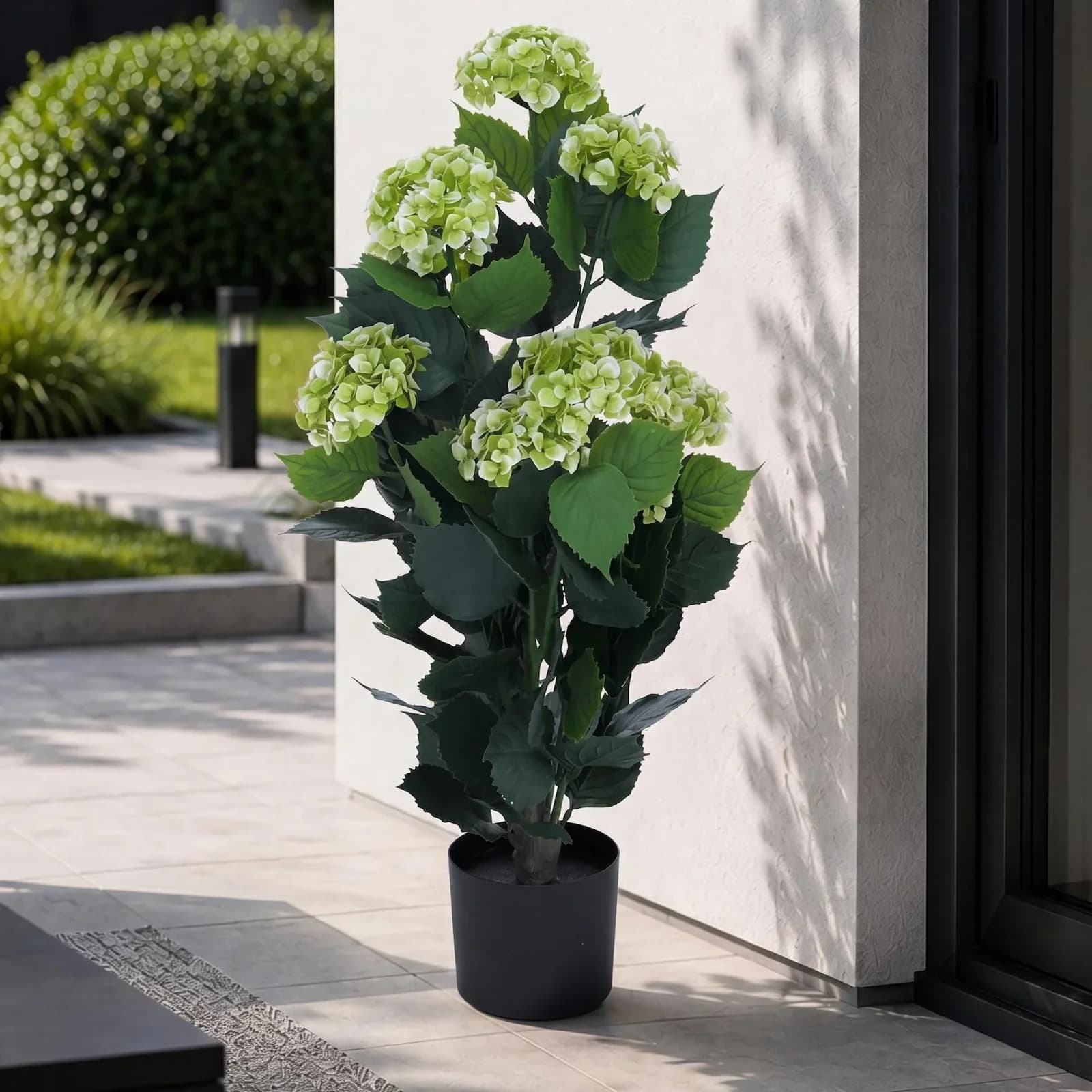 MCW Künstliche Hortensie Outdoor Grün Polyethylen